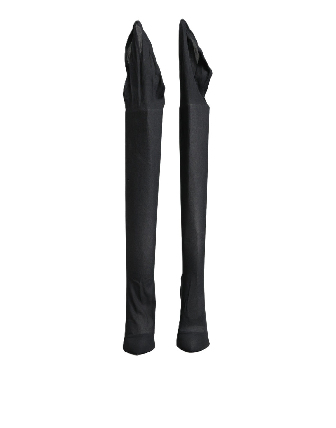 Dolce &amp; Gabbana Black Stretch Socks Knee High Boots Shoes