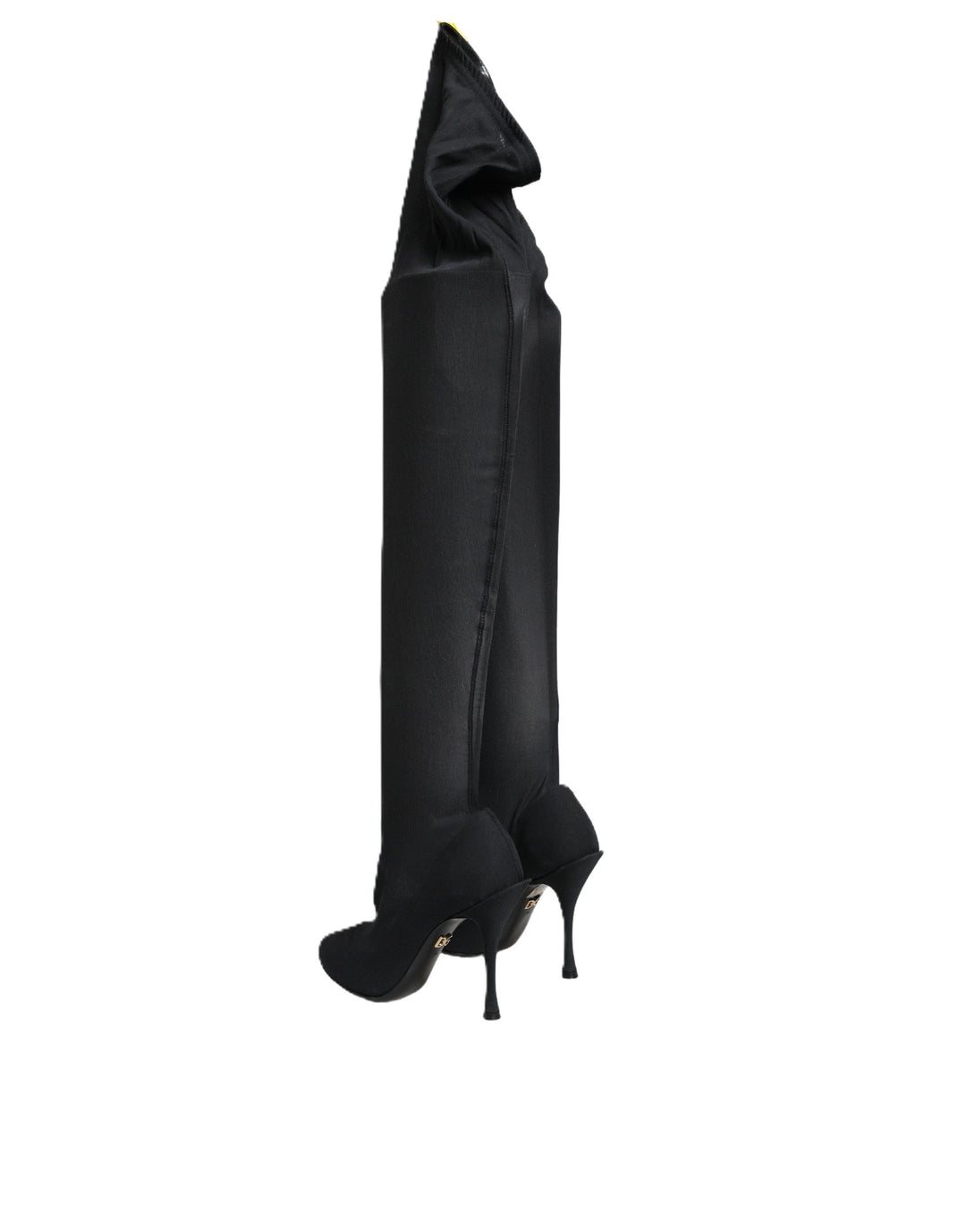 Dolce &amp; Gabbana Black Stretch Socks Knee High Boots Shoes