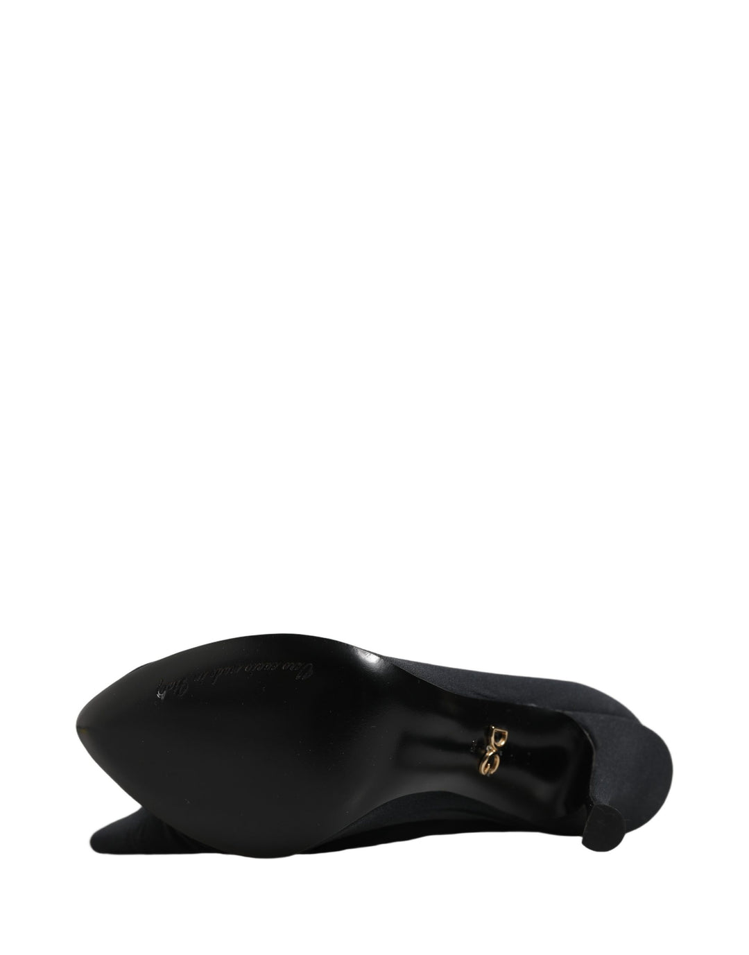 Dolce &amp; Gabbana Black Stretch Socks Knee High Boots Shoes