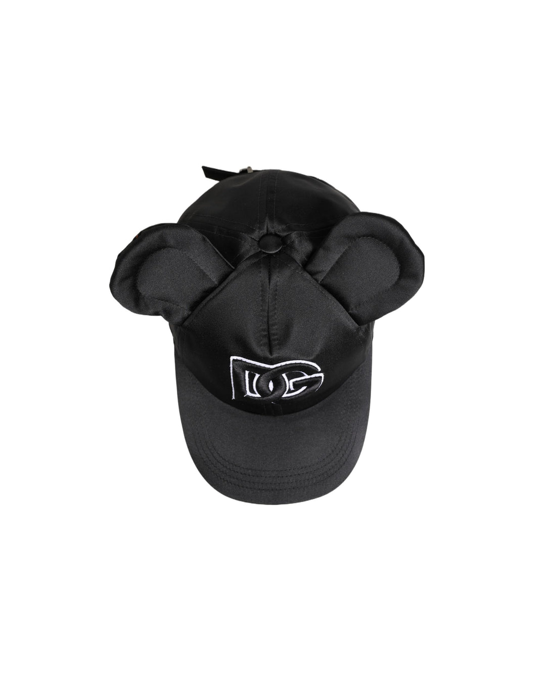 Dolce &amp; Gabbana Men Black Velvet Animal Ears Baseball Cap Hat