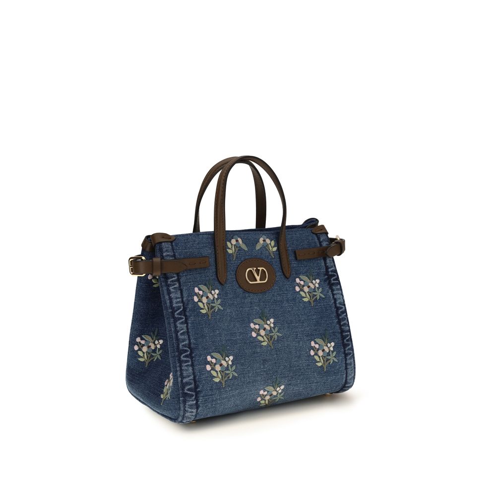 Valentino Garavani - Blue Cotton Handbag