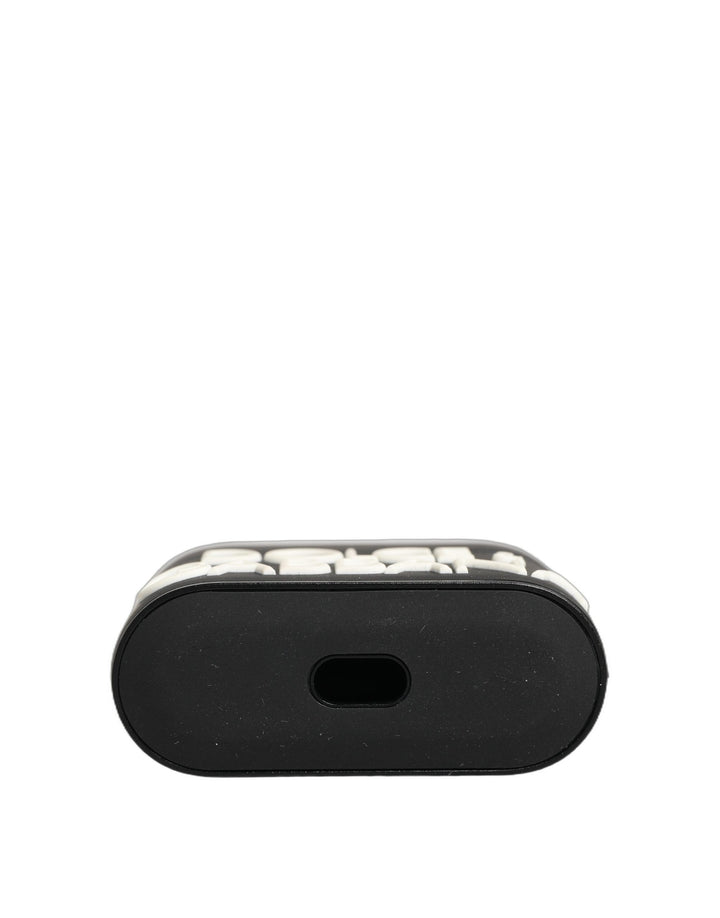 Dolce &amp; Gabbana Case Black PVC Embossed Logo Flip Holder Women Airpods
