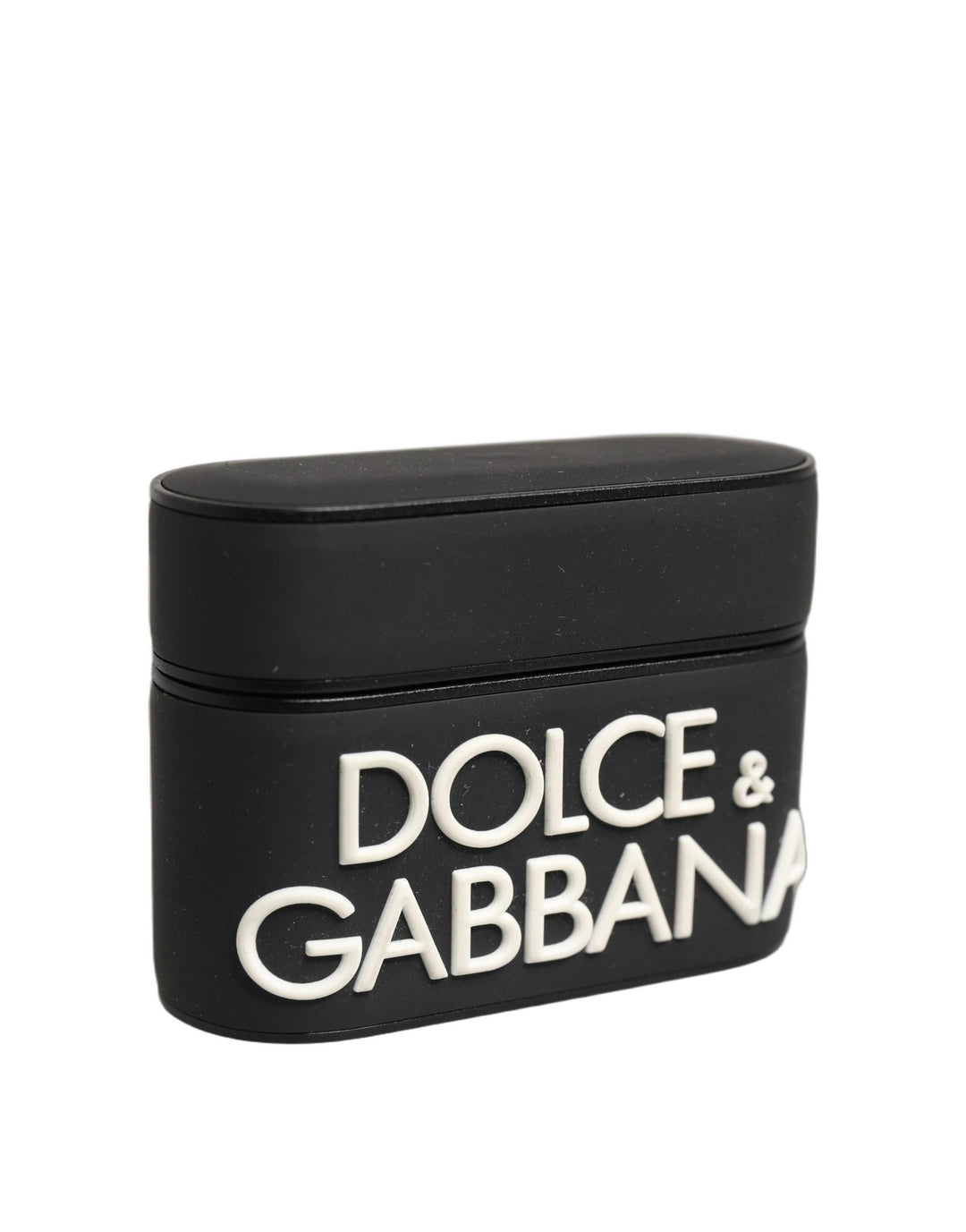 Dolce &amp; Gabbana Case Black PVC Embossed Logo Flip Holder Women Airpods