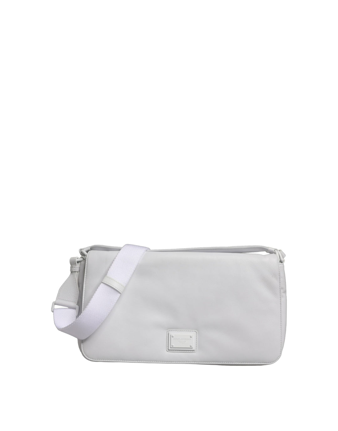 Dolce &amp; Gabbana White Logo Plaque Crossbody Shoulder Borse Women Bag