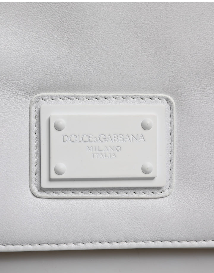 Dolce &amp; Gabbana White Logo Plaque Crossbody Shoulder Borse Women Bag
