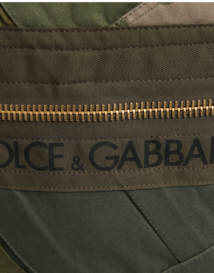 Dolce &amp; Gabbana Military Green Patchwork Rucksack Backpack Borse Men Bag