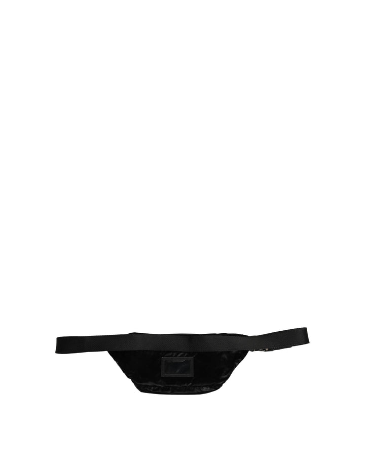 Dolce &amp; Gabbana Black Nylon Brass Plate Bumbag Waist Fanny Pack Men Bag