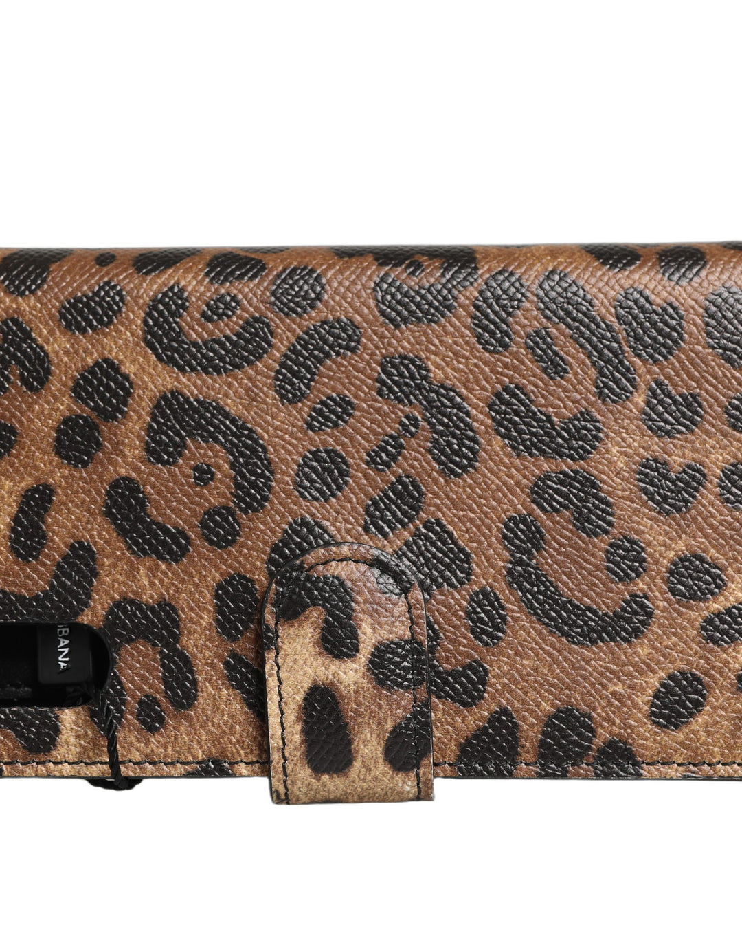 Dolce &amp; Gabbana Flip Cover Brown Leopard Crystal iPhone X - XS Case