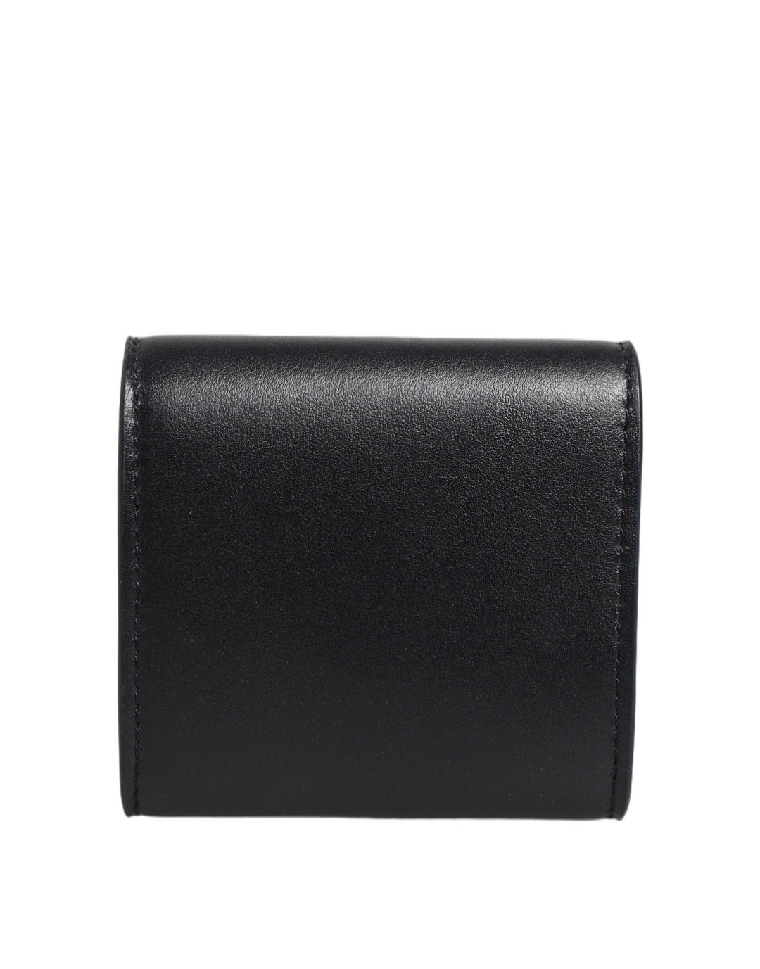 Dolce &amp; Gabbana Black Calfskin Leather Logo Print Bifold CoinPurse Wallet