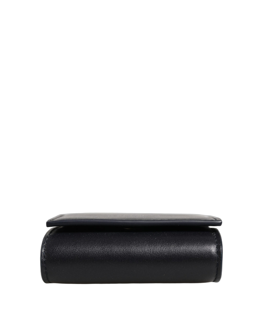 Dolce &amp; Gabbana Black Calfskin Leather Logo Print Bifold CoinPurse Wallet