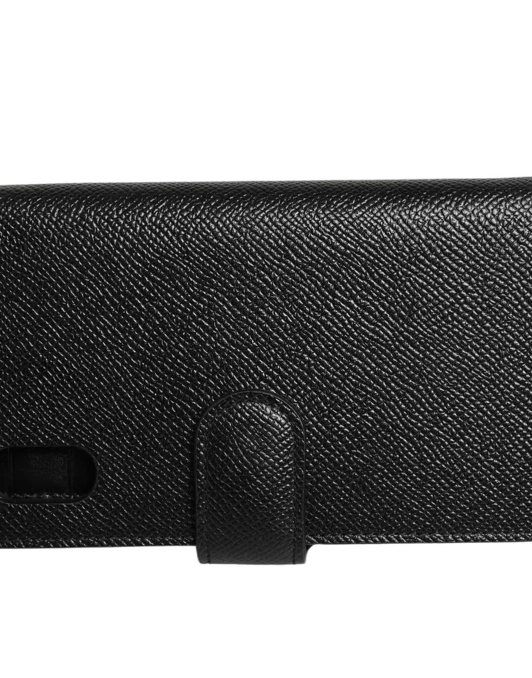 Dolce &amp; Gabbana Case Flip Cover Black Calf Leather iPhone X - XS Phone