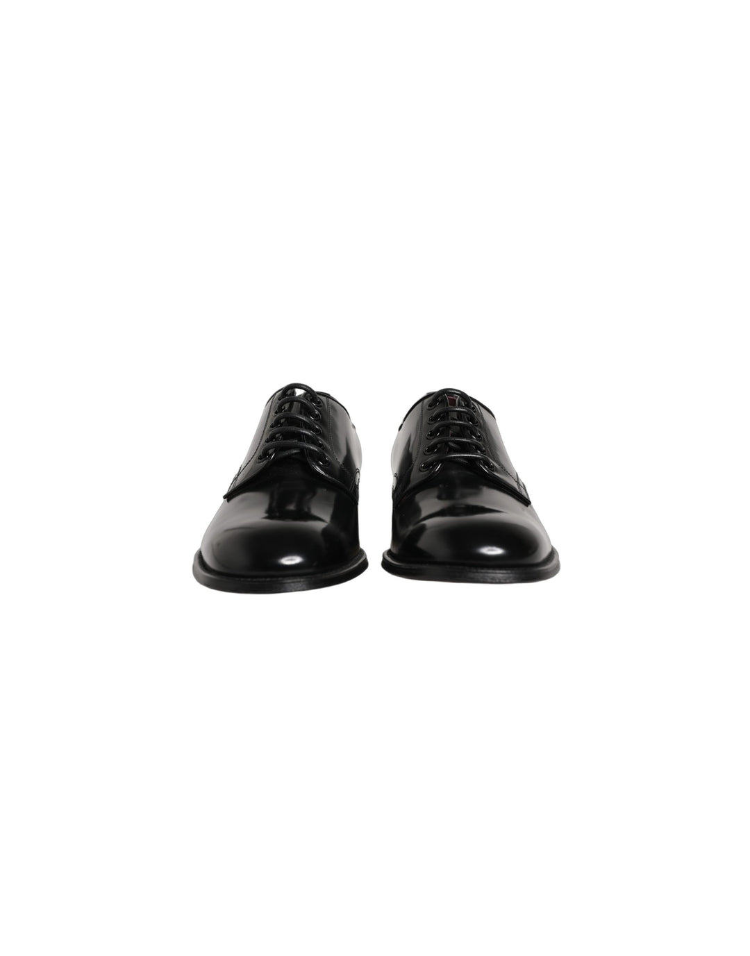 Dolce &amp; Gabbana Black Calfskin Leather Derby Men Dress Shoes