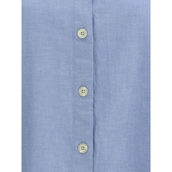 Deperlu Blue Cotton Shirt
