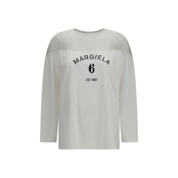 MM6 - White Cotton Long Sleeve T-Shirt
