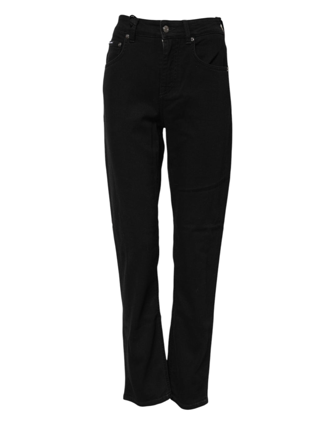 Dolce &amp; Gabbana Black Boyfriend Cotton Stretch Denim Jeans