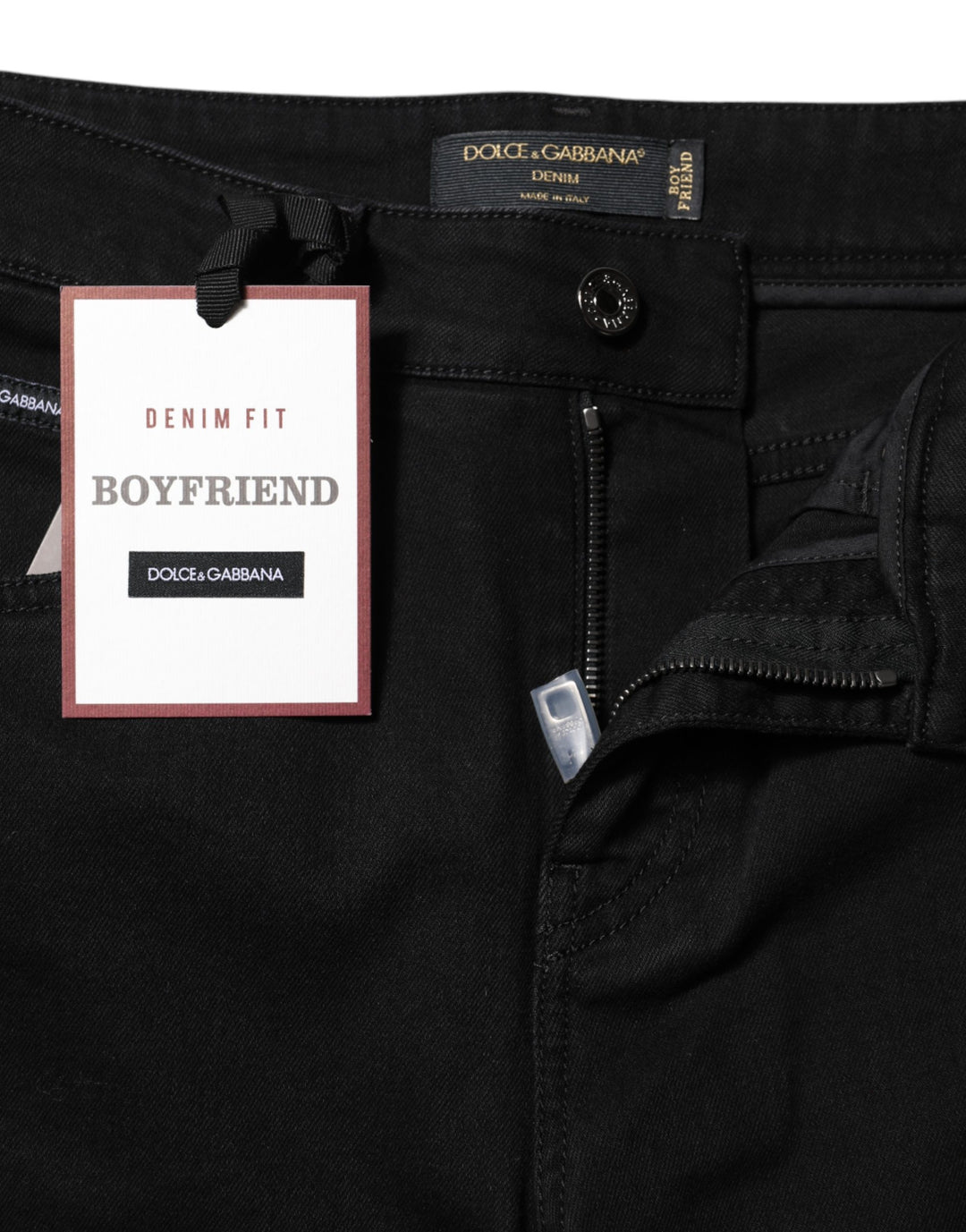 Dolce &amp; Gabbana Black Boyfriend Cotton Stretch Denim Jeans