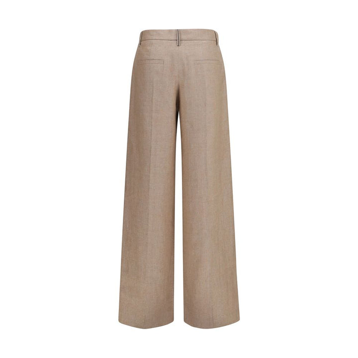 Brunello Cucinelli Beige Linen Casual Pants