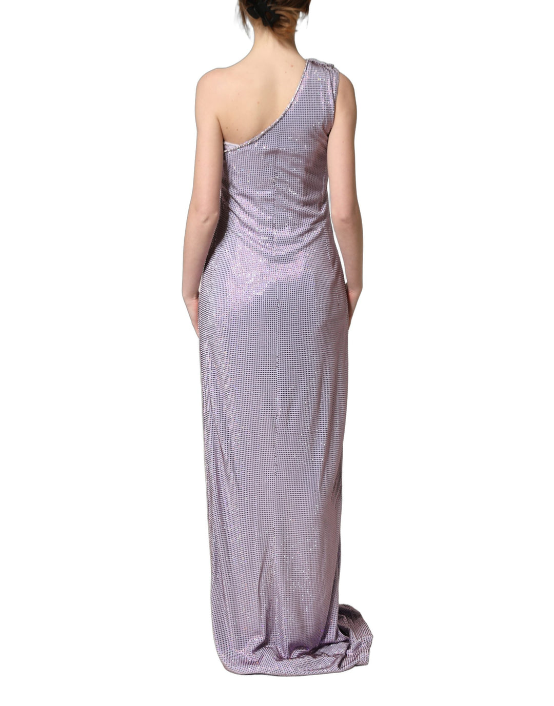 Dolce &amp; Gabbana Purple Crystal OneShoulder EveningGown Dress