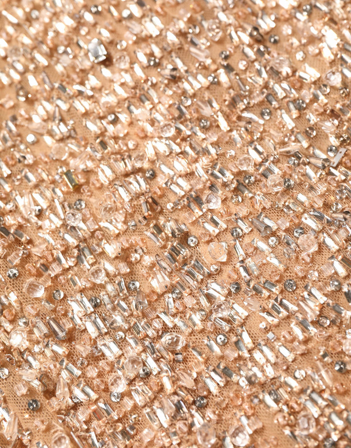 Dolce &amp; Gabbana Brown Crystal Embellished Mermaid Gown Dress