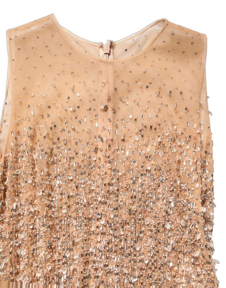 Dolce &amp; Gabbana Brown Crystal Embellished Mermaid Gown Dress