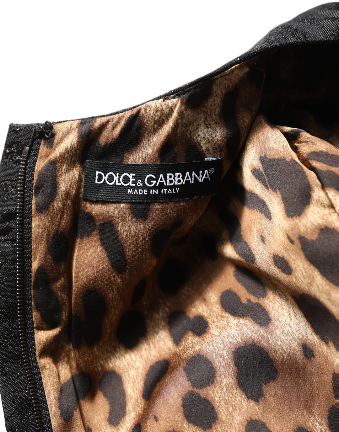 Dolce &amp; Gabbana Black Floral Jacquard Flared A-line Dress