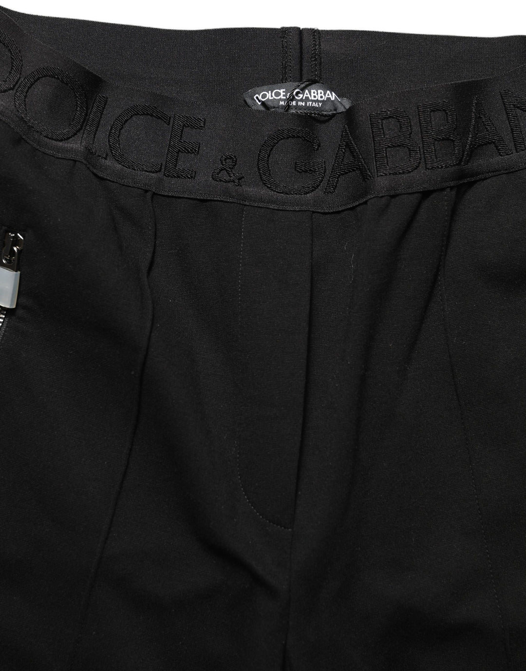Dolce &amp; Gabbana Black Viscose Mid Waist Skinny Trouser Pants