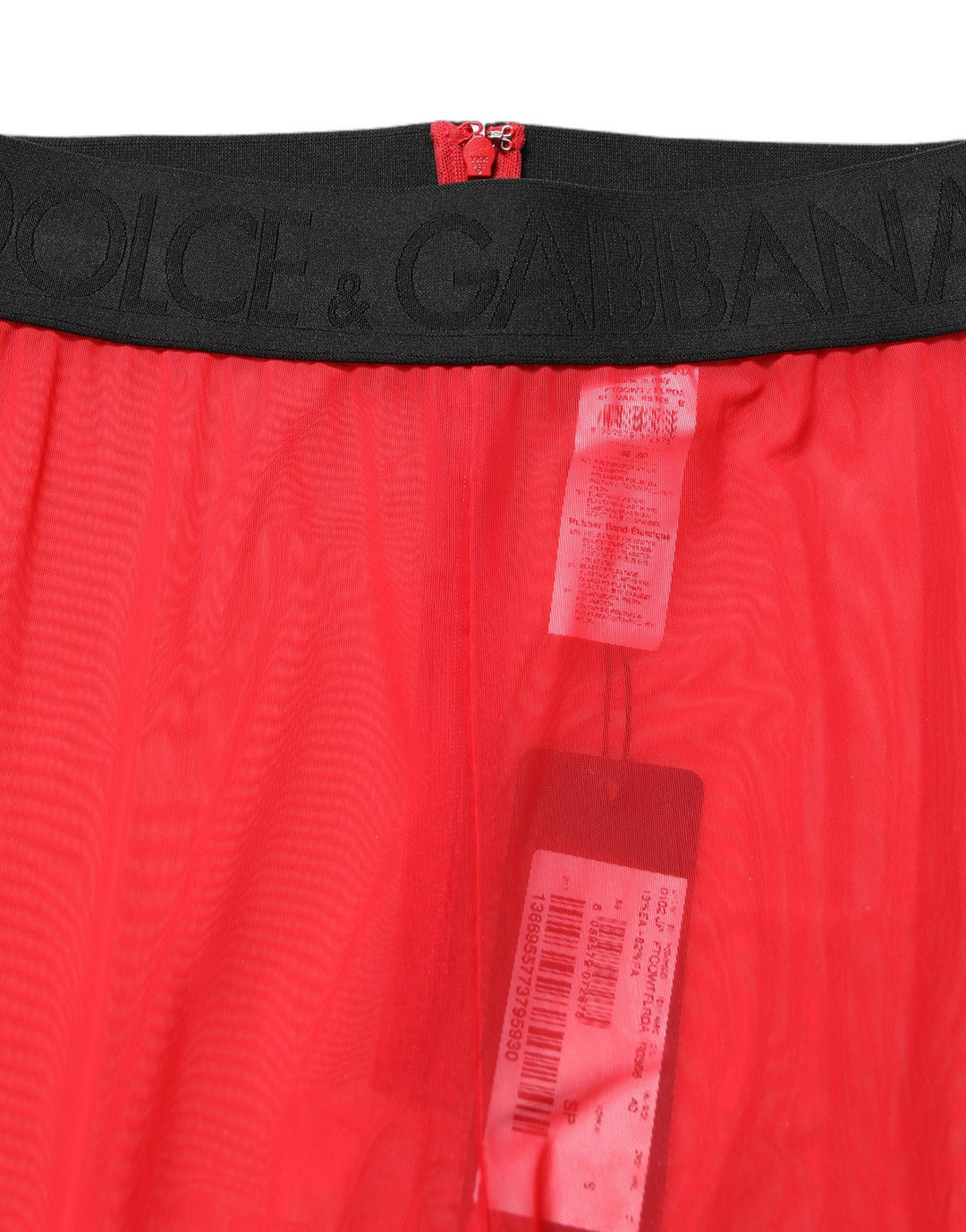 Dolce &amp; Gabbana Red Nylon Stretch Slim Legging Trouser Pants