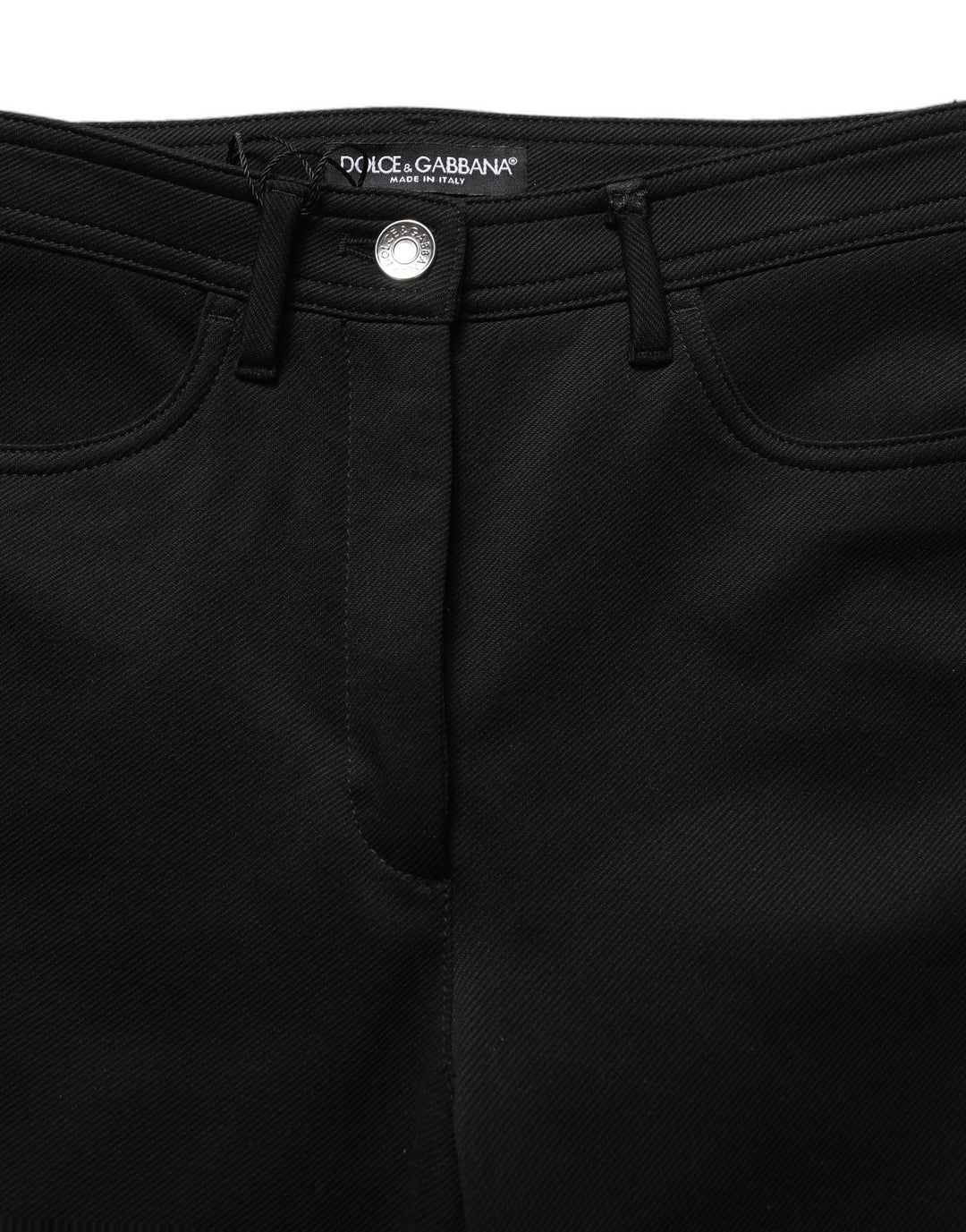 Dolce &amp; Gabbana Black Nylon Stretch Skinny High Waist Pants