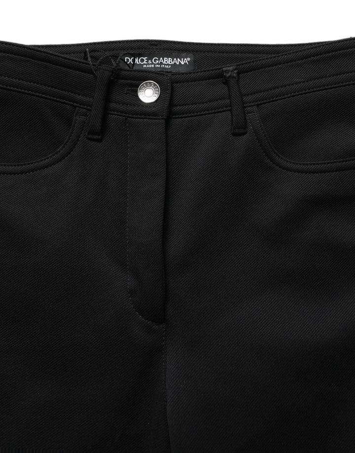 Dolce &amp; Gabbana Black Nylon Stretch Skinny High Waist Pants