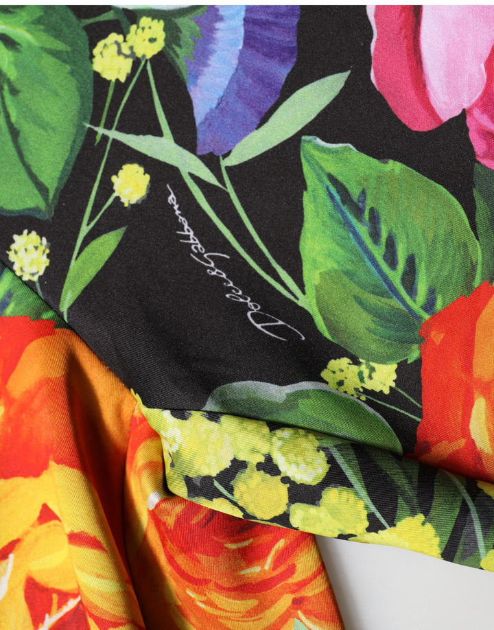 Dolce &amp; Gabbana Multicolor Floral Stretch Jersey Leggings Pants