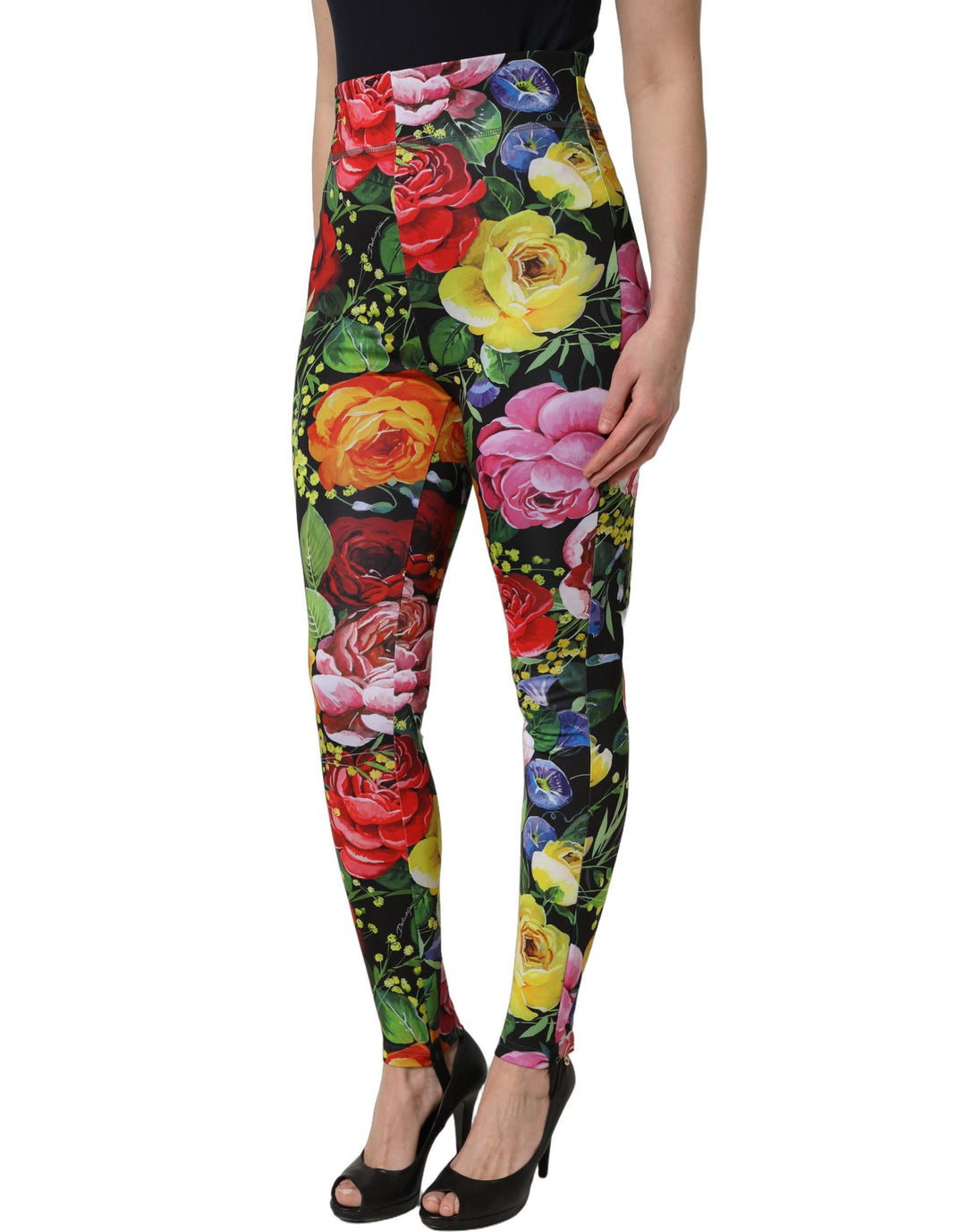 Dolce &amp; Gabbana Multicolor Floral Stretch Jersey Leggings Pants