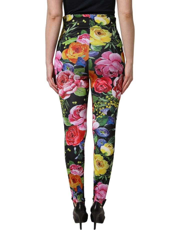 Dolce &amp; Gabbana Multicolor Floral Stretch Jersey Leggings Pants