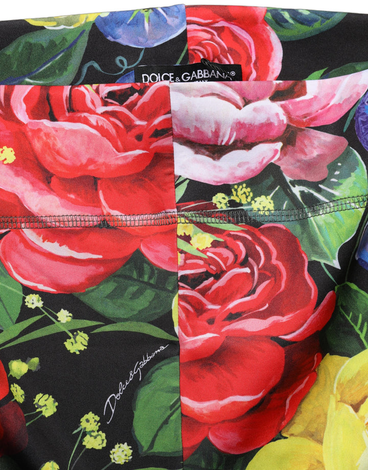 Dolce &amp; Gabbana Multicolor Floral Stretch Jersey Leggings Pants
