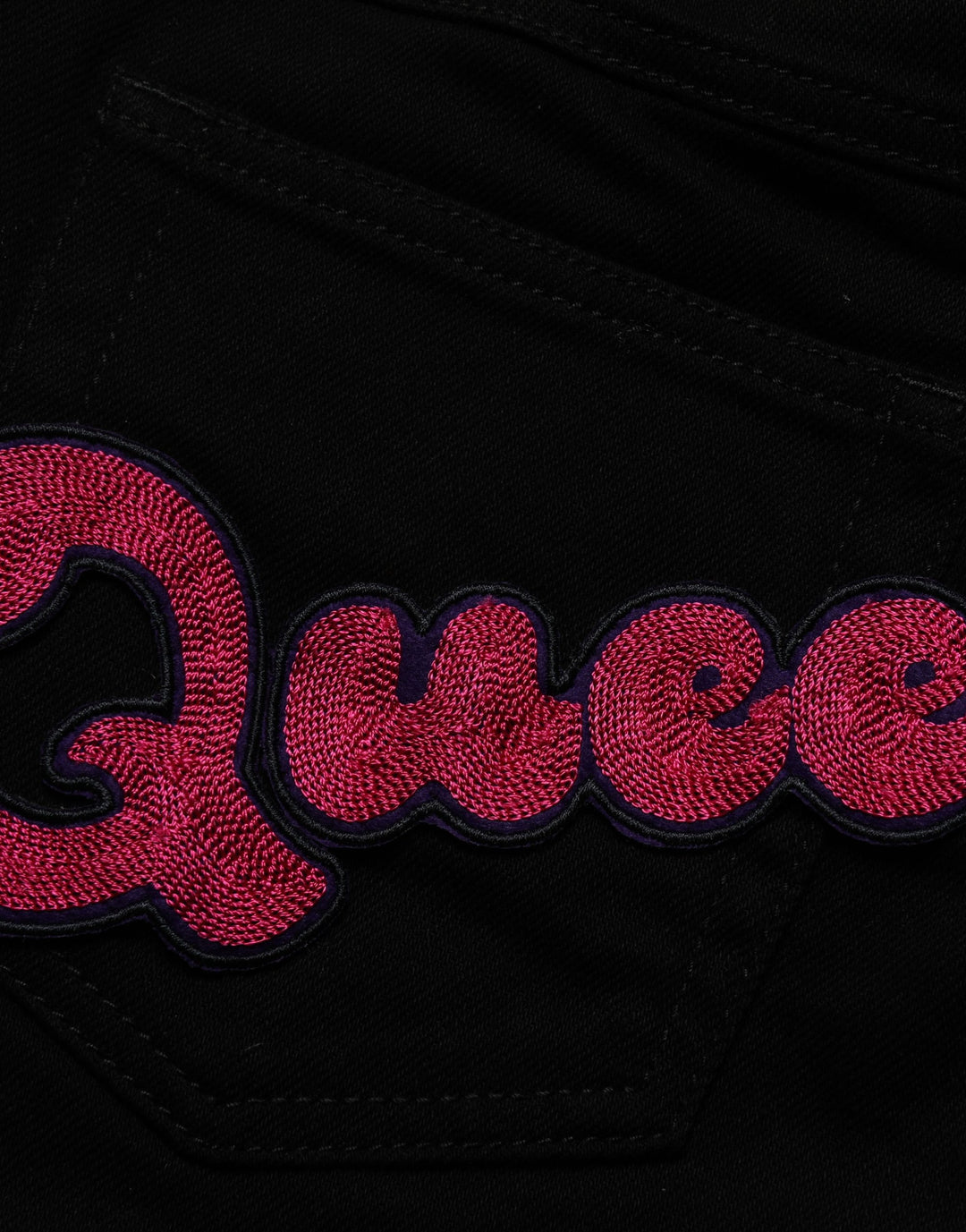 Dolce &amp; Gabbana Black Queen Embroidery PRETTY Denim Jeans