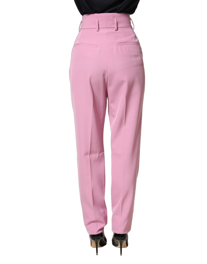 Dolce &amp; Gabbana Pink High Waisted Polyester Trouser Pants