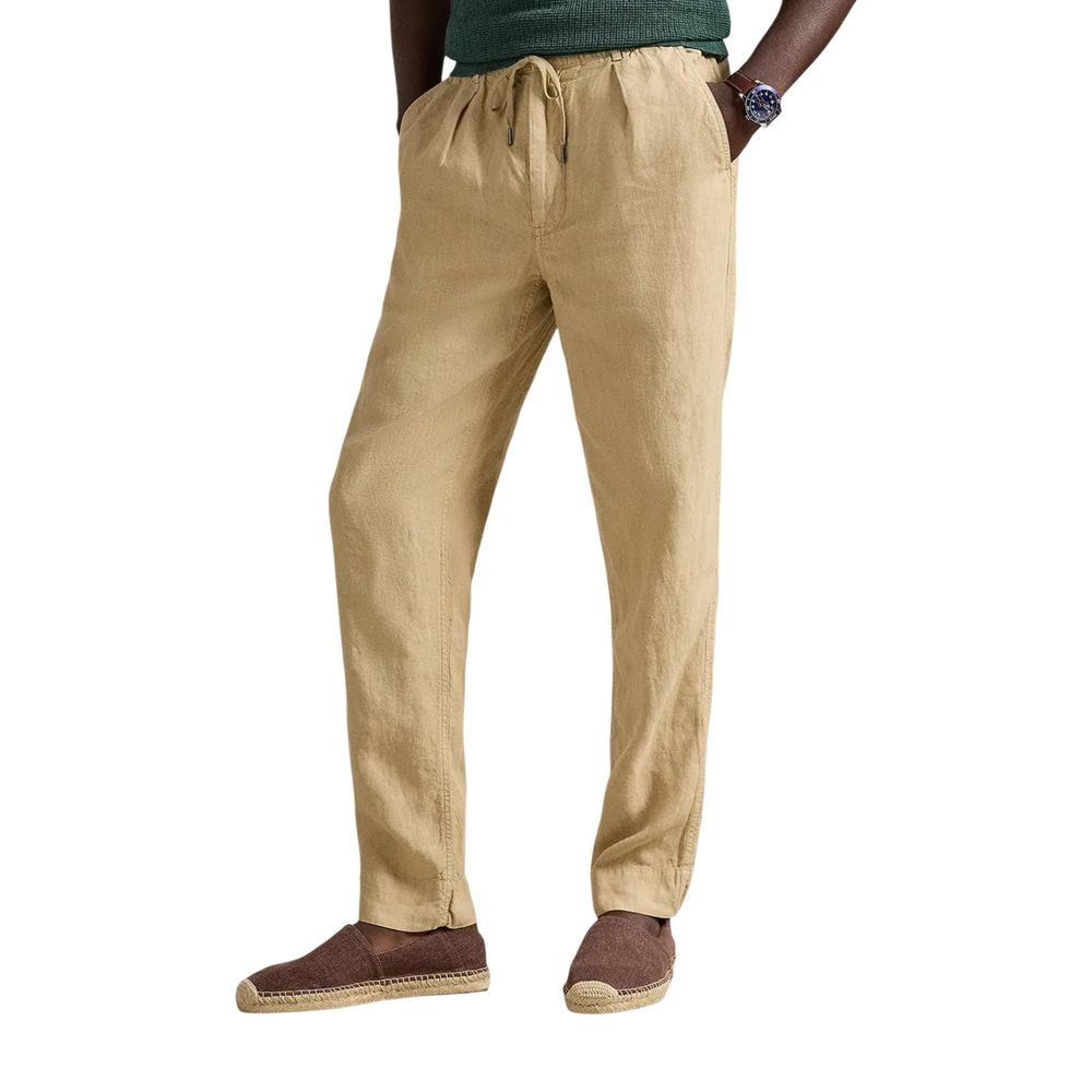 Lyle &amp; Scott Beige Linen Casual Pants