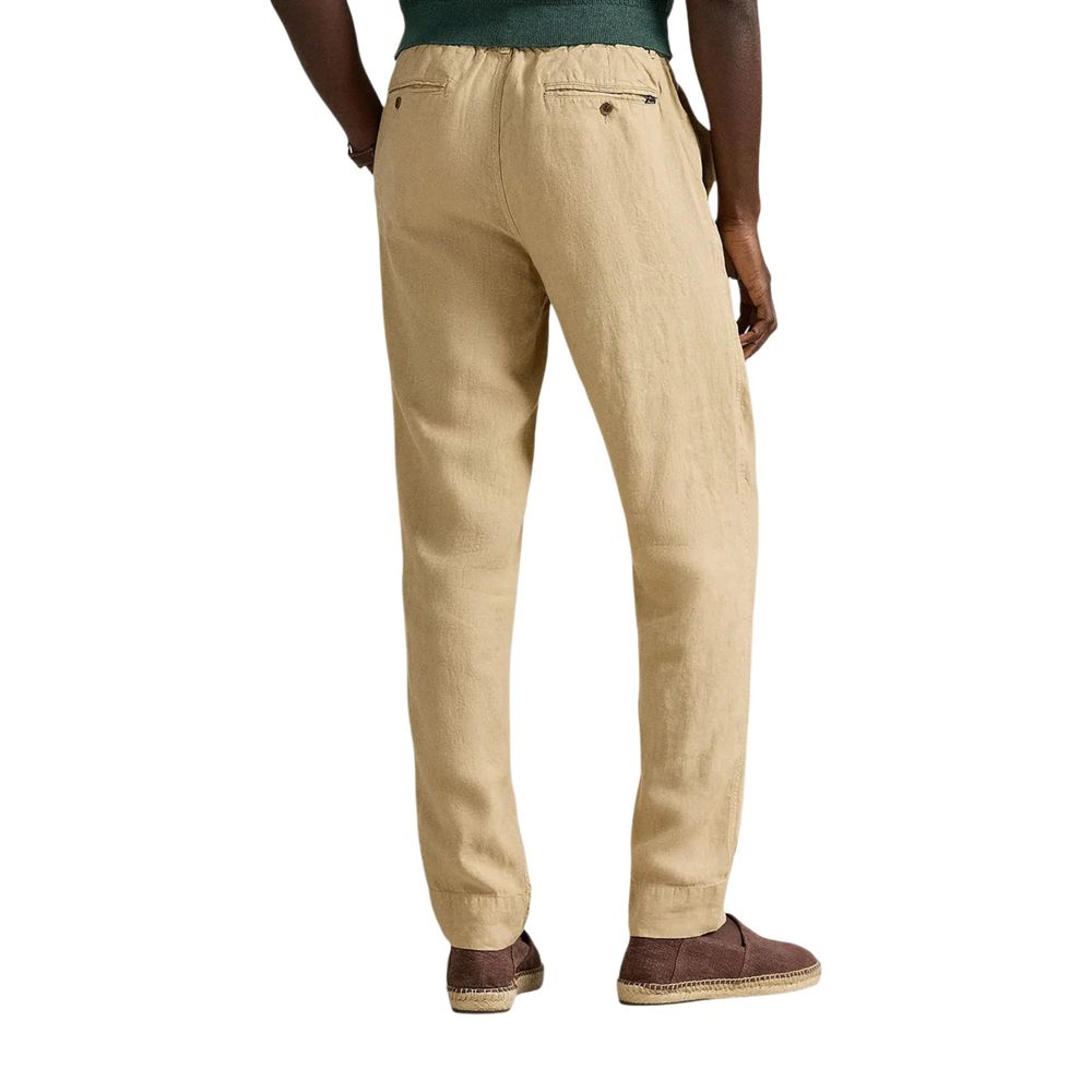 Lyle &amp; Scott Beige Linen Casual Pants