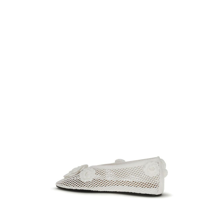 Ganni White Polyethylene Ballet Flats