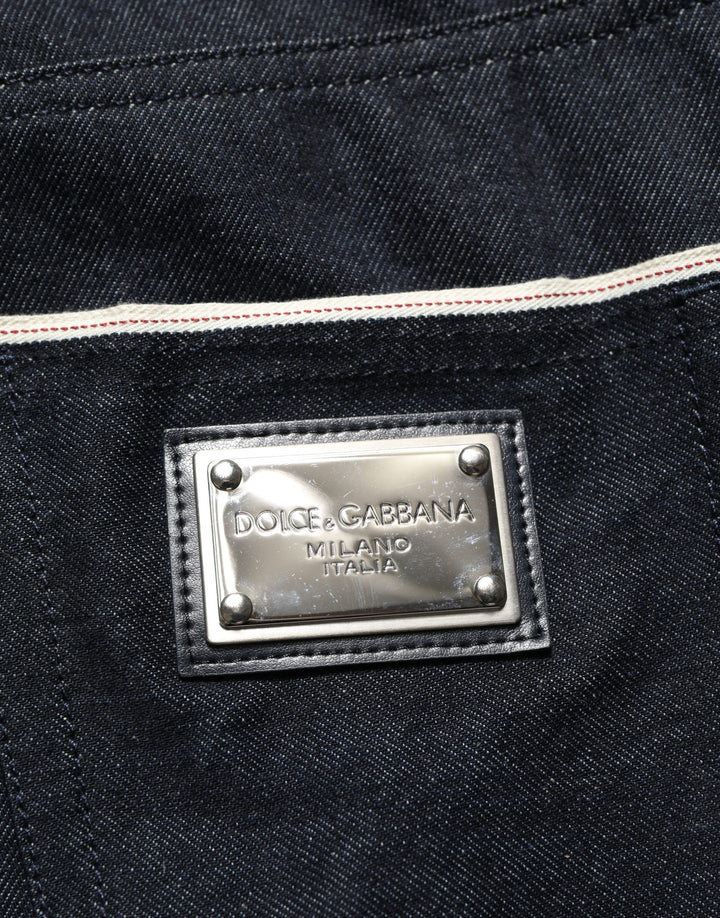Dolce &amp; Gabbana Black Cotton Mid Waist Classic Men Denim Jeans