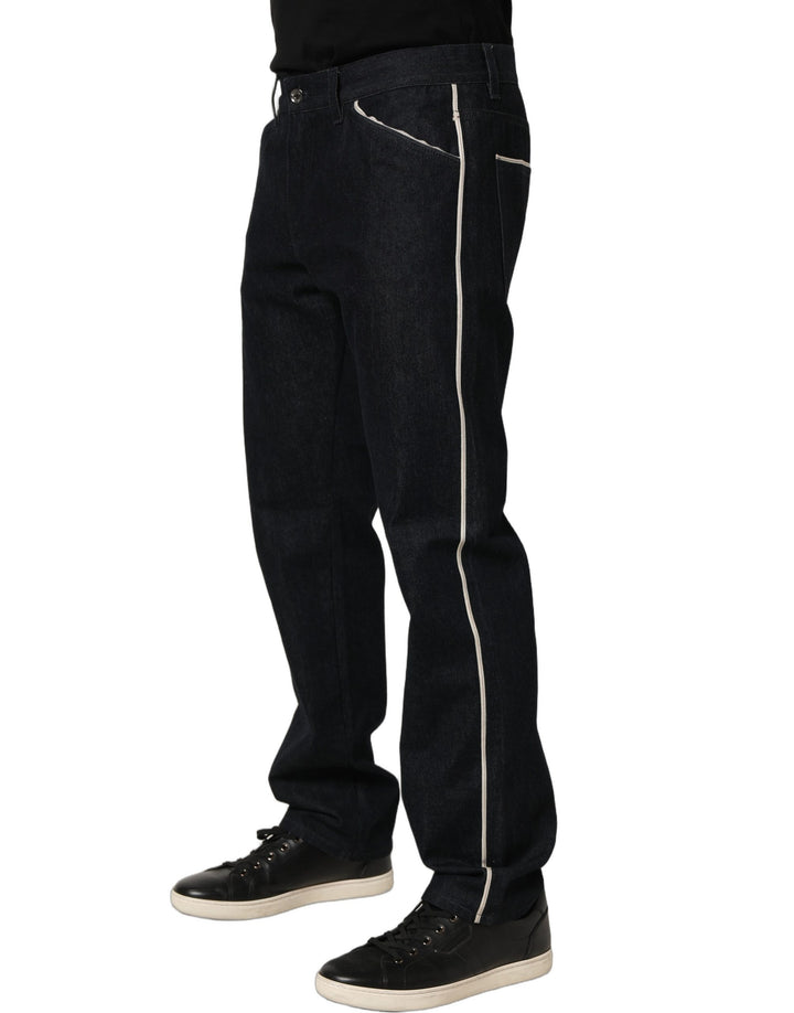 Dolce &amp; Gabbana Black Cotton Mid Waist Classic Men Denim Jeans