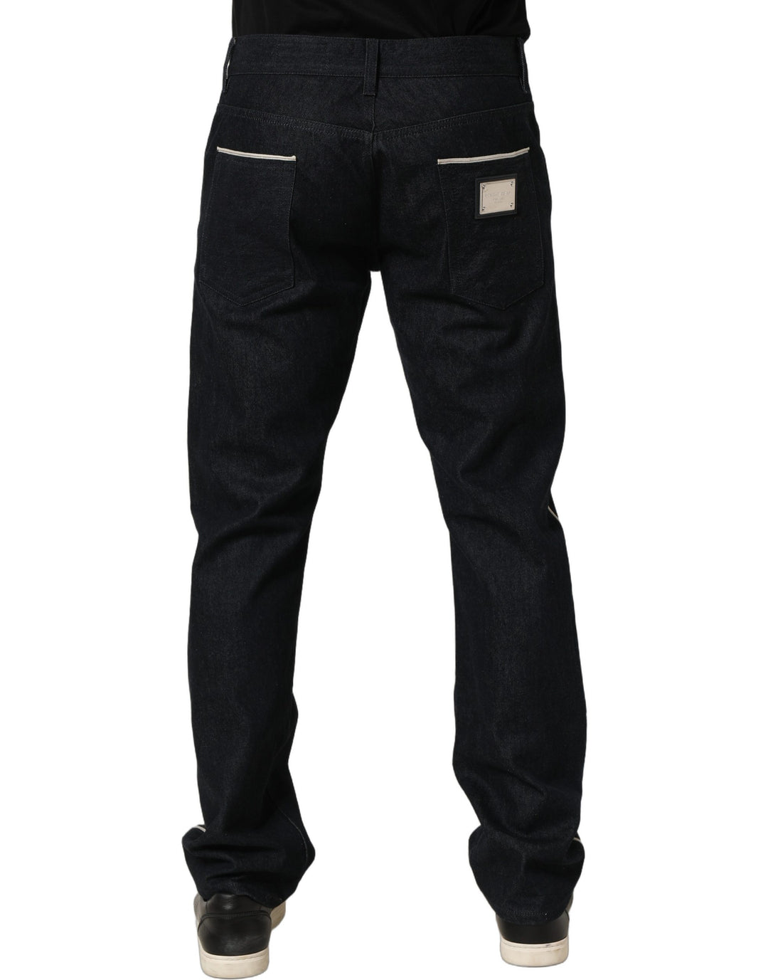 Dolce &amp; Gabbana Black Cotton Mid Waist Classic Men Denim Jeans