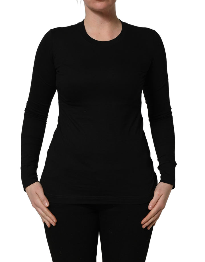 Dolce &amp; Gabbana Black Long Sleeves Crew Neck Pullover Sweater