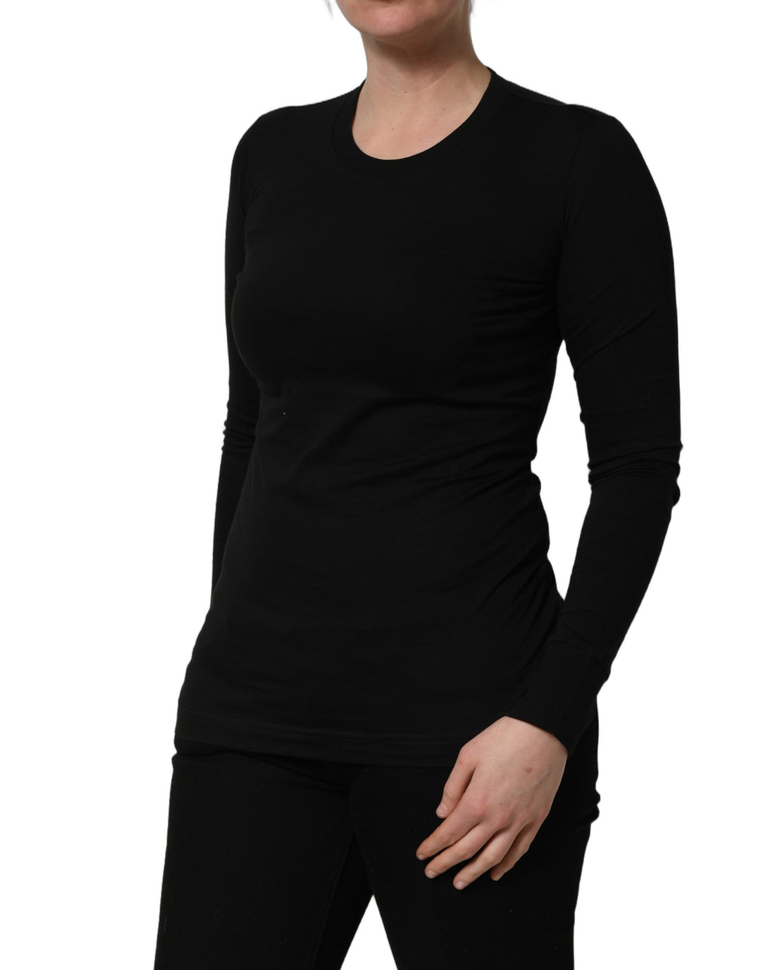 Dolce &amp; Gabbana Black Long Sleeves Crew Neck Pullover Sweater
