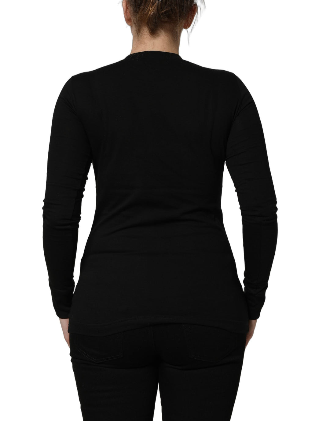 Dolce &amp; Gabbana Black Long Sleeves Crew Neck Pullover Sweater