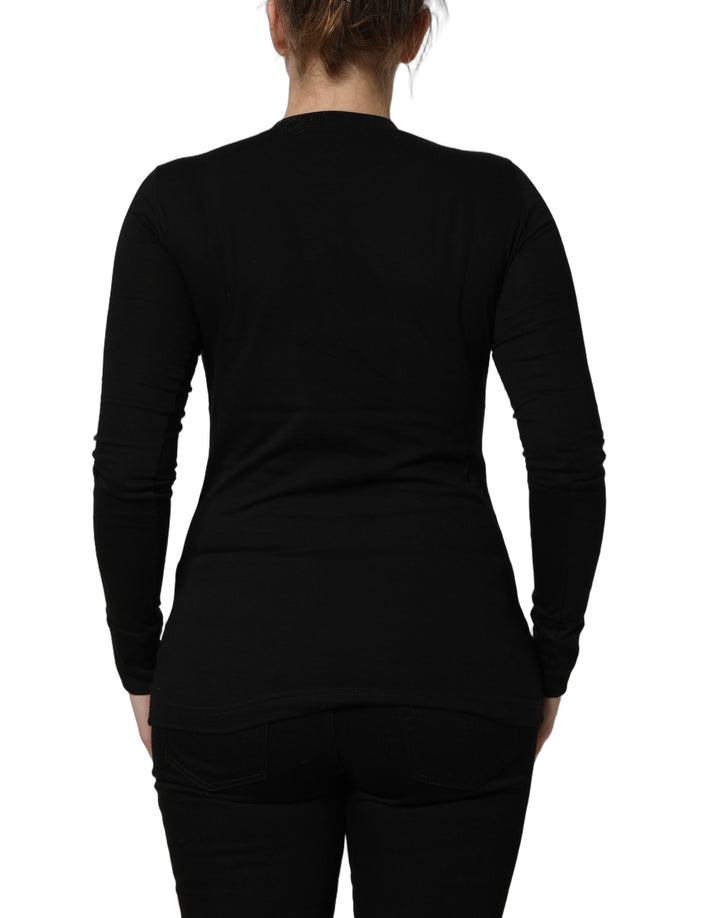 Dolce &amp; Gabbana Black Long Sleeves Crew Neck Pullover Sweater