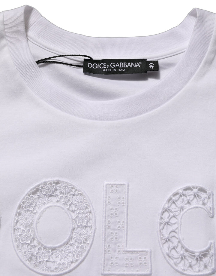 Dolce &amp; Gabbana White Logo Round Neck Sleeveless T-shirt