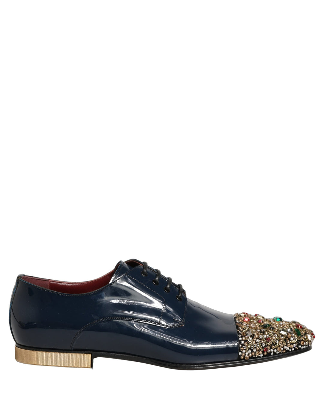Dolce &amp; Gabbana Blue Embellished Men Derby Dress Formal Shoes