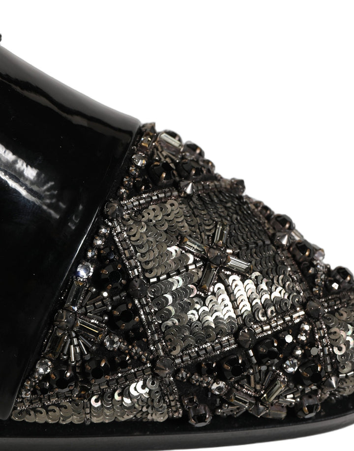 Dolce &amp; Gabbana Black Embellished Men Derby Dress Formal Shoes