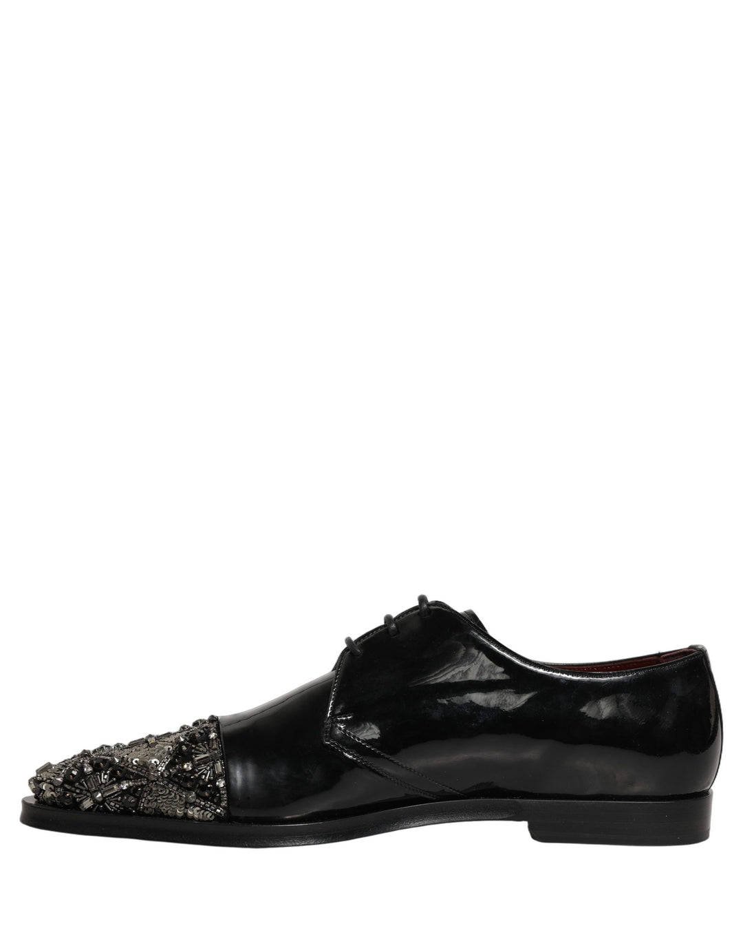 Dolce &amp; Gabbana Black Embellished Men Derby Dress Formal Shoes