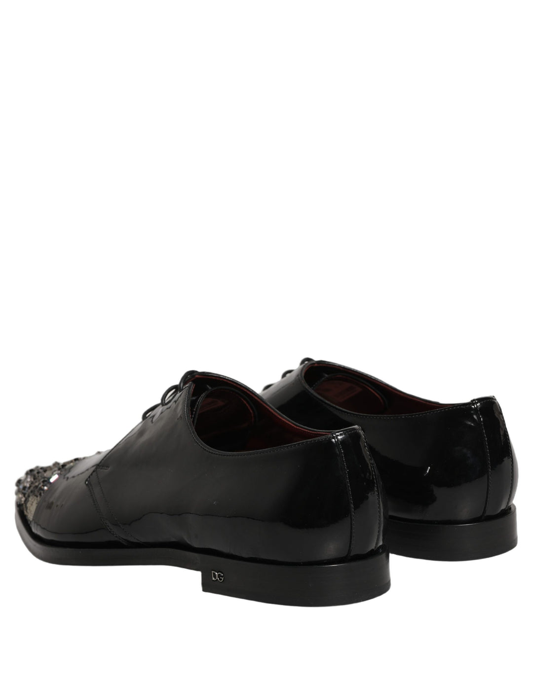 Dolce &amp; Gabbana Black Embellished Derby Dress Formal Shoes